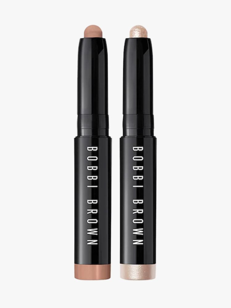 Bobbi Brown Mini Long-Wear Waterproof Cream Eyeshadow Stick Duo Set in branded components on a light gray background