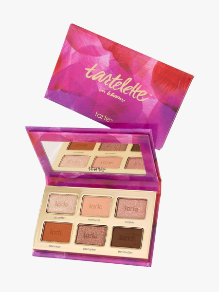 Tarte Mini Tartelette In Bloom Amazonian Clay Neutral Eyeshadow Palette in branded component on a light gray background